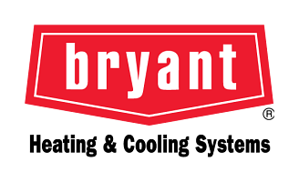 Bryant Heating & Cooling Systems logo: red shield badge with white bryant text and black tagline